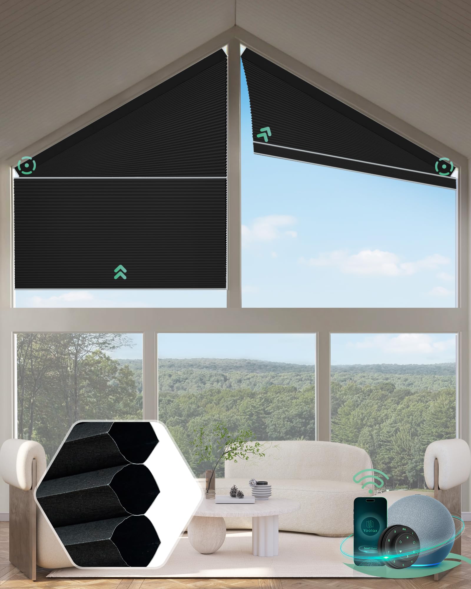 Amazon.com: Yoolax Smart Cellular Shades, Motorized Right